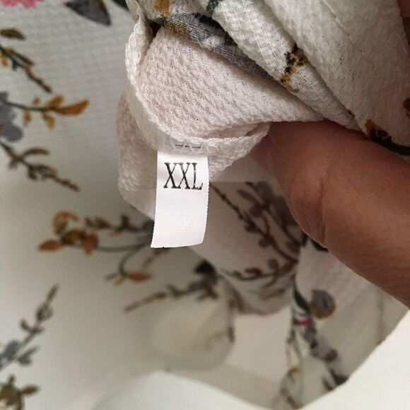 Boho Rose lace sleeve floral print tunic blouse XXL - Picture 6 of 6